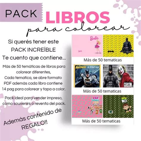 Pack Tem Ticas De Libros Para Colorear Imprimibles En Venta En La