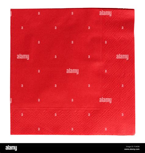 Red Square Napkin On White Background Stock Photo Alamy