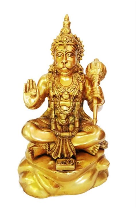 Vikas Golden Gold Plated Brass Hanuman Ji Statue For Worship Size