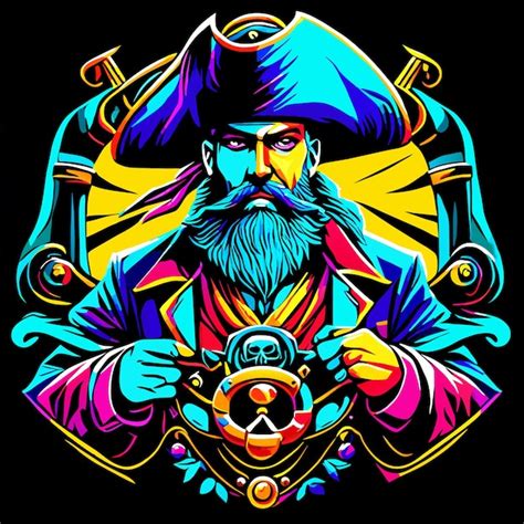 Capitaine Pirate Dans Le Style De Dessin Anim Vector Extravaganza