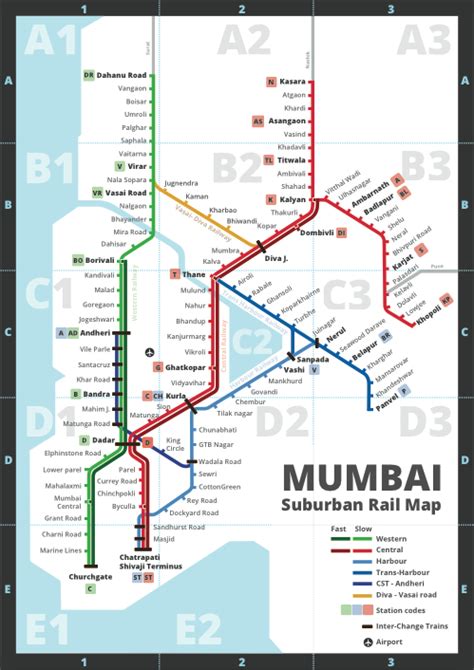 Mumbai Suburban Railway Map Behance