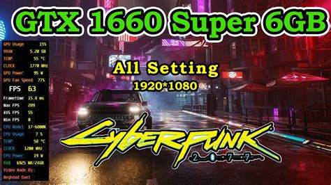 Cyberpunk 2077 GTX 1660 Super 6GB All Setting FPS Gameplay