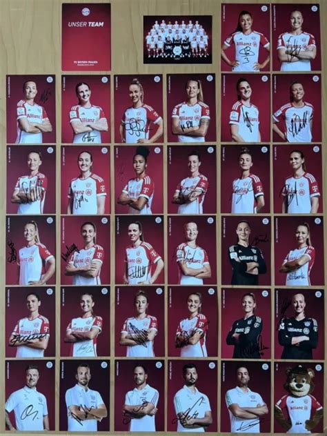 34 AK FC Bayern München Frauen Autogrammkarten 2023 24 original