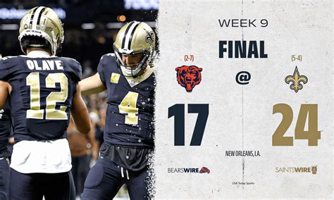 Saints improve to 5-4 as second-half defensive effort stifles Bears