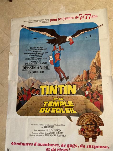 Tintin Affiche cinéma Tintin et le Temple du Soleil Catawiki