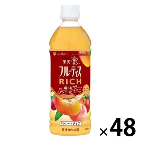 ミツカン フルーティス Rich マンゴーピーチ ストレート 500ml 1セット（48本） アスクル