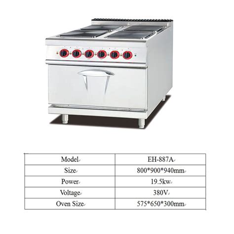 Electric Commercial Cooking Range With Square Burners Hot Plate Eh A With Cabinet China