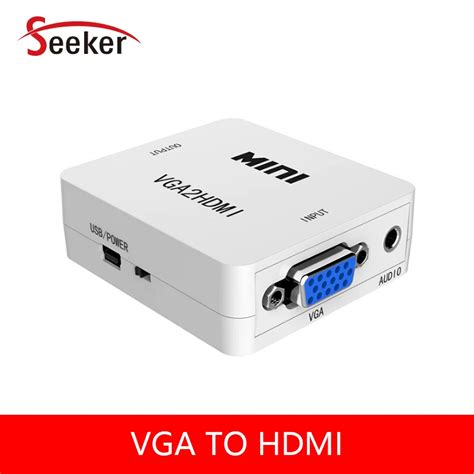 10pcs Lot Mini Vga2hdmi 1080p Adapter Connector Vga To Hdmi Converter With Audio For Projector