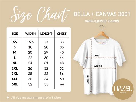 Bella Canvas 3001 Size Chart Print On Demand Size Chart 3001 Bella