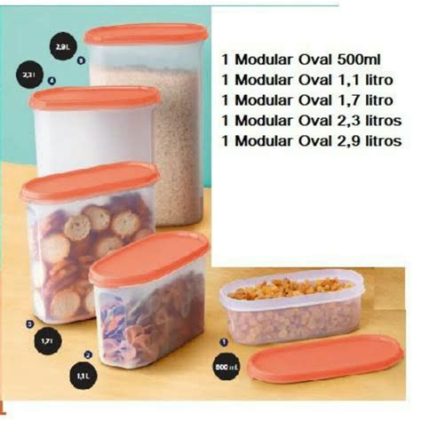 Kit Modular Oval Tupperware Shopee Brasil