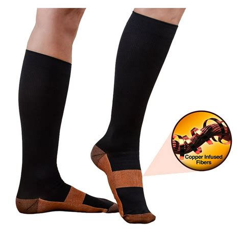 Copper Infused Compression Socks Supports Stockings 23 32mmhg Zipper