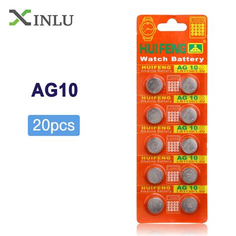 20pcs Lot 2pack AG10 LR1130 389 LR54 SR54 SR1130W 189 L1130 Button Cell