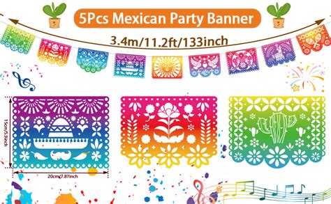 Amazon Qpout 5 Packs Mexican Party Banners Iridescent Plastic