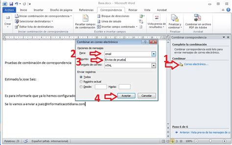 Combinar Correspondencia Con Word Inform Tica Cotidiana