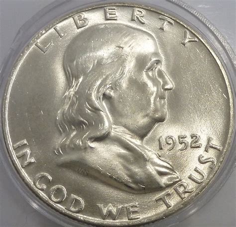 1952 D Gem Brilliant Uncirculated Franklin Half Dollar W Full Bell