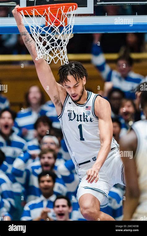 Duke Center Dereck Lively Ii 1 Dunks The Ball During An Ncaa College Basketball Game Against