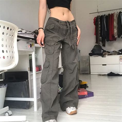 Grunge Y K Cyber Cargo Pants Women Vintage Big Pockets Jeans Streetwear