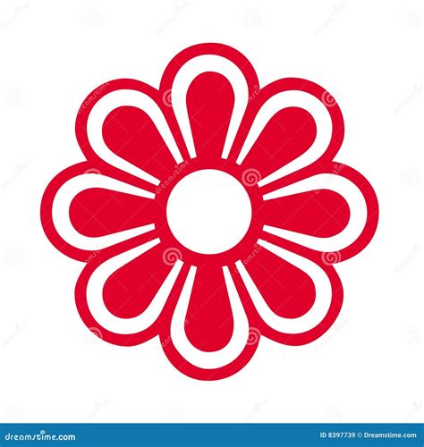 Red Flower Symbol Stock Illustration Illustration Of Color 8397739