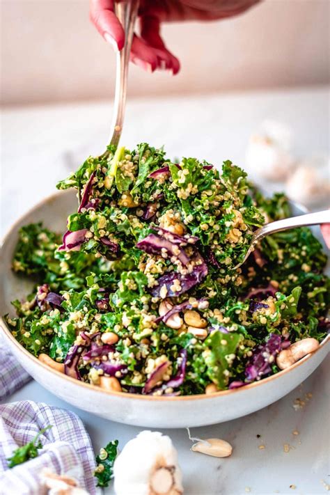 Kale And Quinoa Salad Recipe Vegan Healthy Two Spoons