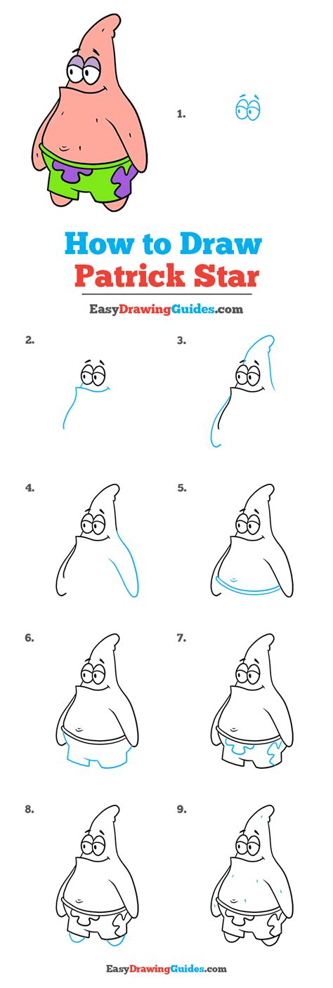 How To Draw Patrick Star Step By Step Easy Drawing Guides Drawing The