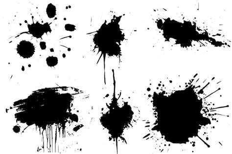 El Conjunto Vectorial De Manchas De Tinta Grunge Manchas Gotas Y