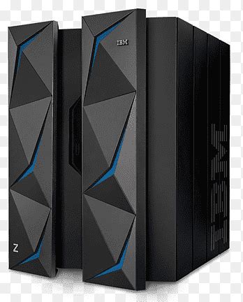 Two Black Computer Towers Mainframe Computer IBM Z13 IBM Mainframe