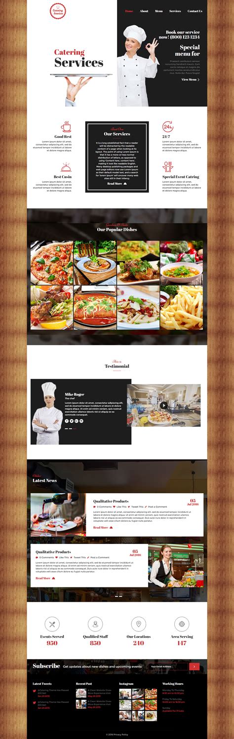 Catering Chef And Food Restaurant Template Chef Portfolio By