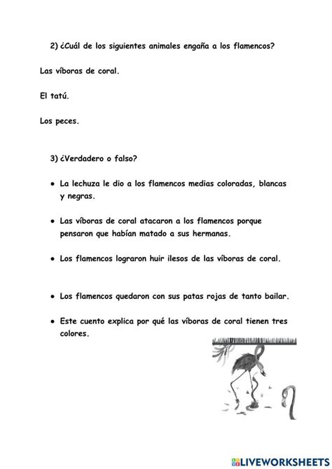 Las Medias De Los Flamencos Worksheet For Quinto Grado Practicas Del