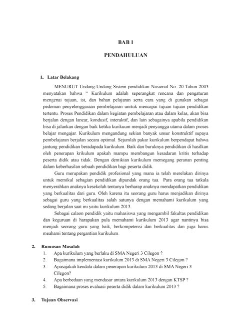 Laporan Hasil Observasi BAB 1 PENDAHULUAN Latar Belakang MENURUT