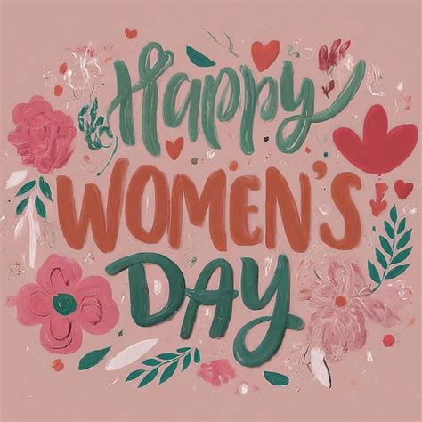 Premium Vector Happy Women Day Lettering Card International Womens