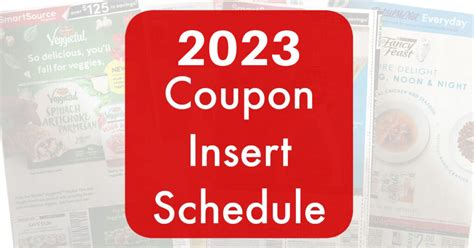 Coupon Insert Schedule 2023 Sunday Paper Coupons