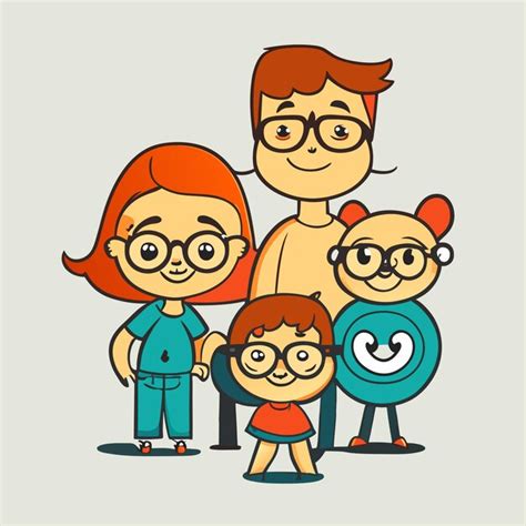 Diseño de familia feliz vectorial Vector Premium