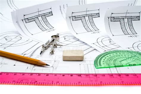 Draft On A White Background Stock Image Image Of Back Compass 13543901