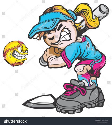 Softball Girl Cartoon