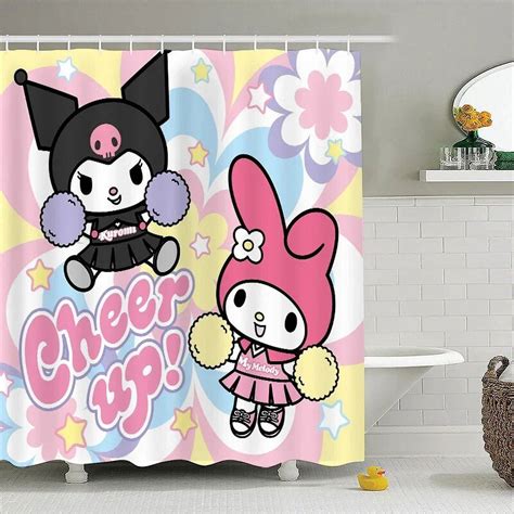 Dmh Kawaii Sanrio Shower Curtains Kuromi My Melody Anime Cartoon