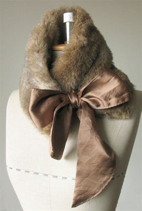 Neck Warmer Faux Fur Collar Scarf Foxy Brown Etsy Uk Fur