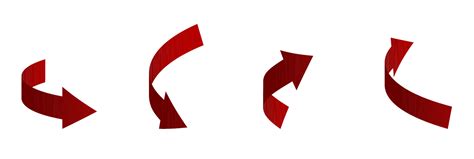 Set Of Red D Arrows Of Different Shapes Direction Indicators