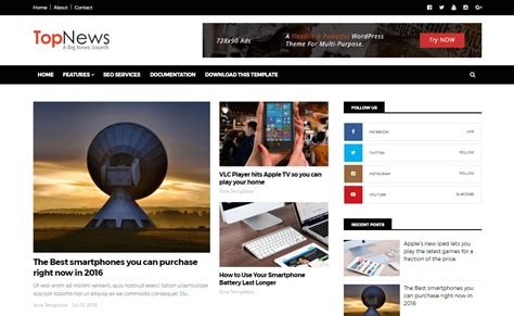 Top News Blogger Template | High Quality Free Blogger Templates