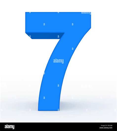 Number 7 3d Clean Blue Isolated On White 3d Rendering Stock Photo Alamy