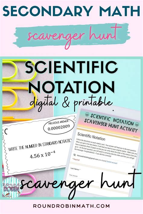 Scientific Notation Scavenger Hunt Activity Bundle Middle School Math