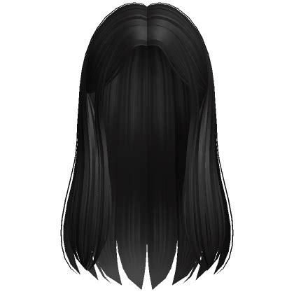 Soft Long Straight Hime Hair Black Roblox