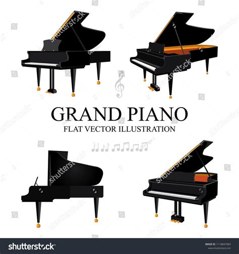 Grand Piano Grand Piano Flat Isometric Stock Vector Royalty Free