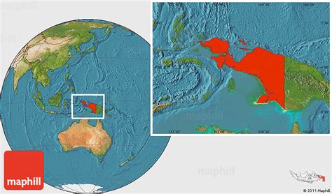 Satellite Location Map of Irian Jaya