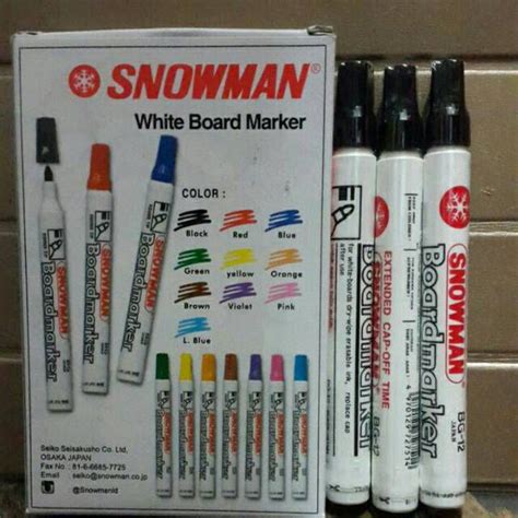 Spidol Whiteboard Snowman Untuk Papan Tulis Boardmarker Hitam Biru