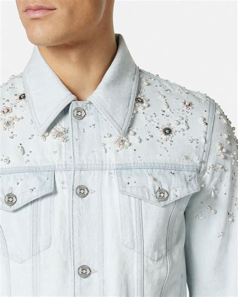 Embellished Denim Jacket Blue Versace Us