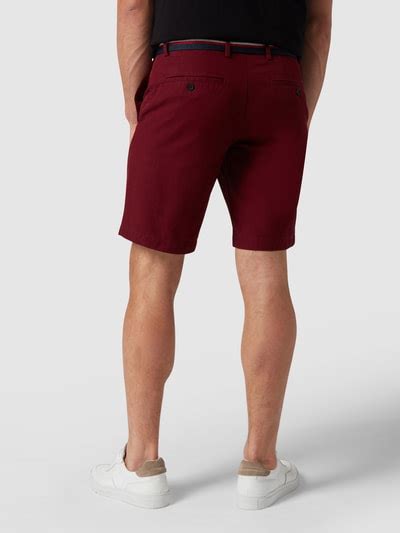 Tommy Hilfiger Bermudas Mit Stoffg Rtel Bordeaux Online Kaufen