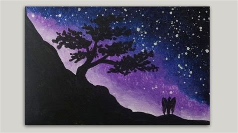 [Get 23+] Night Sky Tree Silhouette Painting