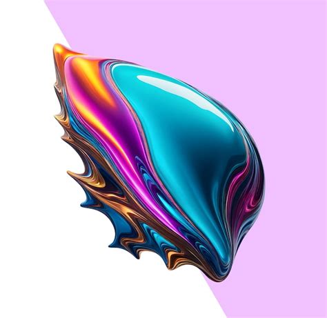 Premium PSD 3d Fluid Chrome Abstract Object