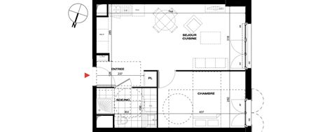 Plan Appartement T2 De 43 97 M² Neuf à La Queue En Brie Résidence