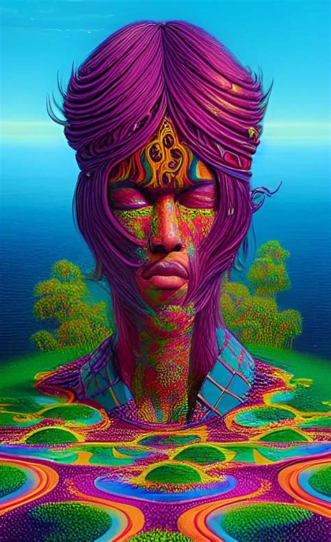 Psychedelic Portrait 43 Digital Art By Barroa Artworks Pixels